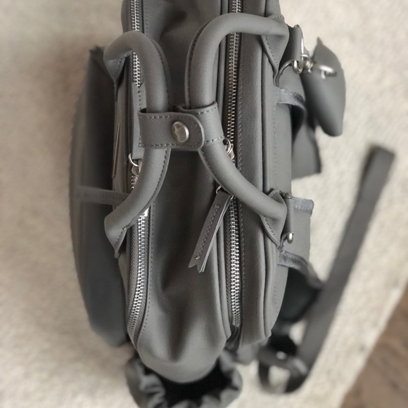 Jujube million pockets backpack diaper bag, vegan leather, grey - Picture 7 of 10